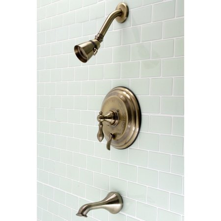 Kingston Brass KB36330ACL Single-Handle Tub and Shower Faucet, Antique Brass KB36330ACL